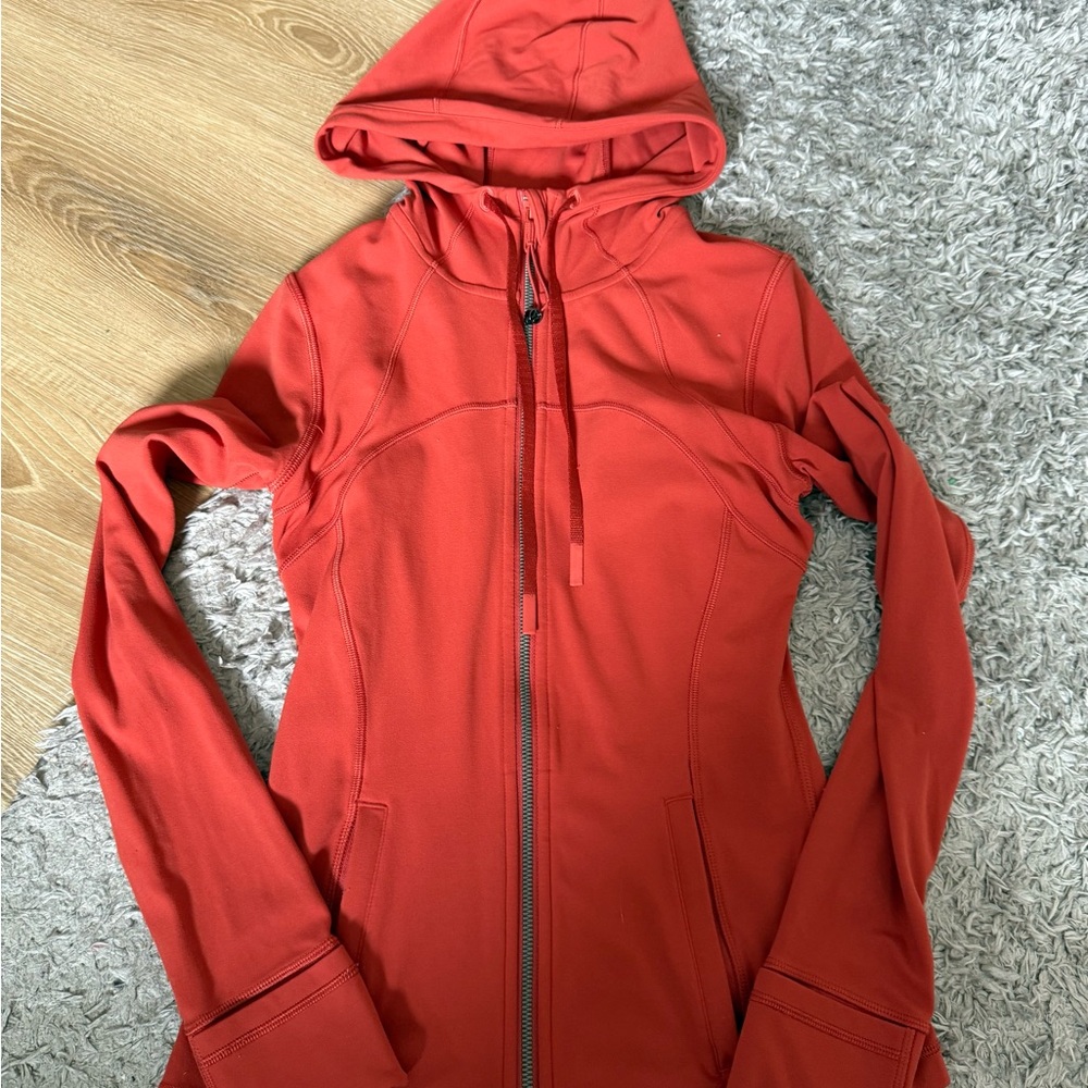 Lululemon Athletica Rust Orange Define Jacket with Fitted Hood